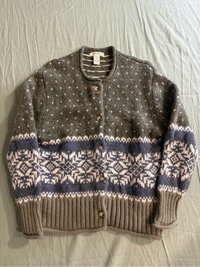 Women's Vintage 90's Eddie Bauer Button Close Sweater Wool M